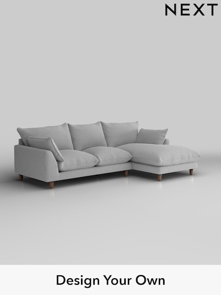 Tweedy Blend Easy Clean/Light Silver Grey Noa Deep Relaxed Sit (W45078) | £1,775