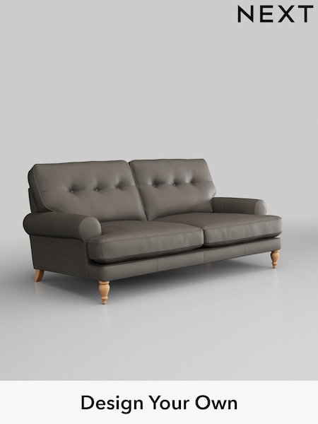 Turin Leather/French Grey Erin Buttoned Back Leather Deep Sit (W45129) | £1,999