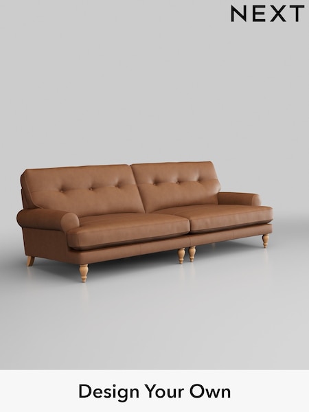 Turin Leather/Tan Brown Erin Buttoned Back Leather Deep Sit (W45133) | £2,199