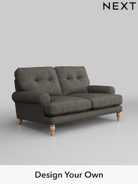 Antiqued Leather/Grey Erin Buttoned Back Leather Deep Sit (W45142) | £1,999
