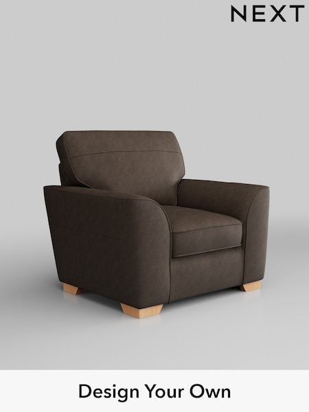 Antiqued Leather/Dark Brown Stamford Leather (W45145) | £1,575