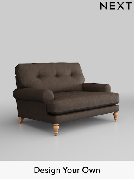 Antiqued Leather/Dark Brown Erin Buttoned Back Leather Deep Sit (W45147) | £1,699