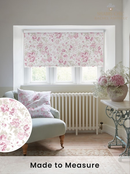 Shabby Chic by Rachel Ashwell® Pink Romantic Rose Made to Measure Blackout Roller Blind (W45215) | £73