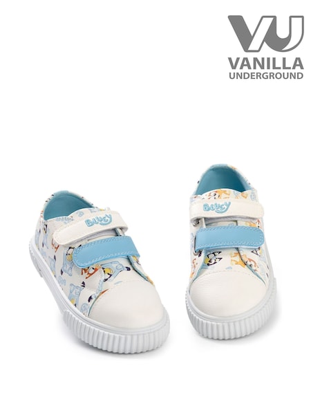Vanilla Underground White Bluey Kids Velcro Trainers (W45219) | £27