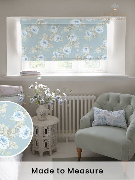 Shabby Chic by Rachel Ashwell® Blue Royal Bouquet Made to Measure Blackout Roller Blind (W45228) | £73
