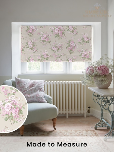Shabby Chic by Rachel Ashwell® Pink Rose Chintz Made to Measure Roman Blind (W45244) | £89