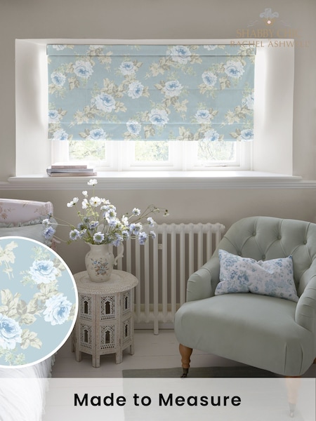 Shabby Chic by Rachel Ashwell® Blue Royal Bouquet Made to Measure Roman Blind (W45247) | £79