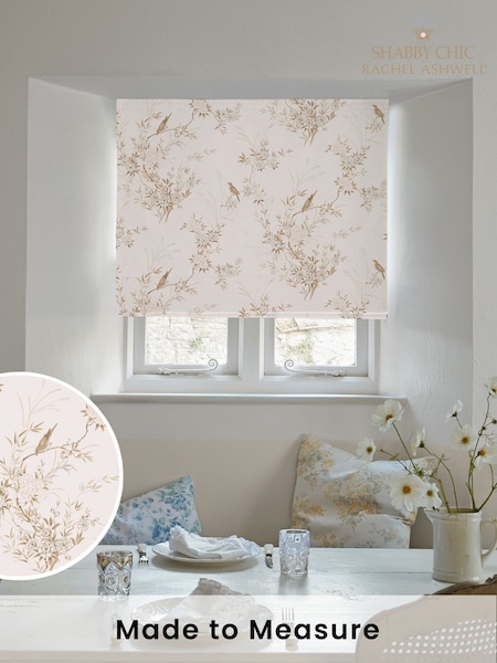 Shabby Chic by Rachel Ashwell® Pink/Tan Bird Chinoiserie Made to Measure Roman Blind (W45249) | £79