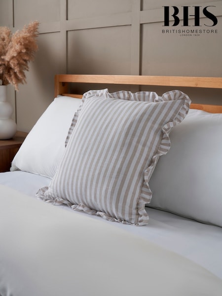 BHS Natural Rustic Stripe Cushion (W45255) | £16