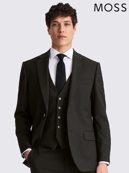 MOSS Black Regular Fit Stretch Jacket (W45283) | £119