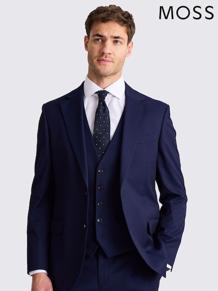 MOSS Ink Blue Tailored Fit Stretch Jacket (W45285) | £119