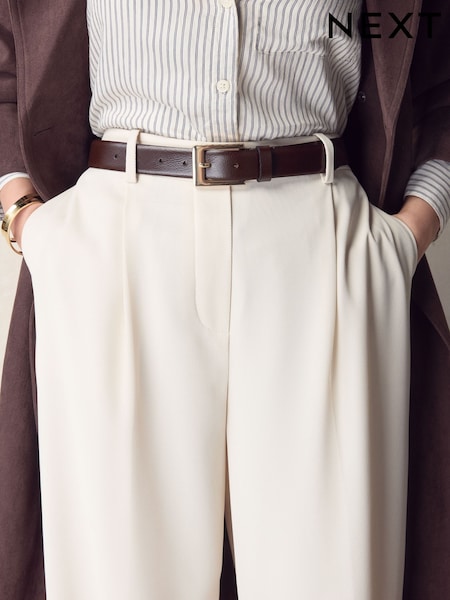 Chocolate Brown Premium Made In Italy Leather Belt (W45308) | £26