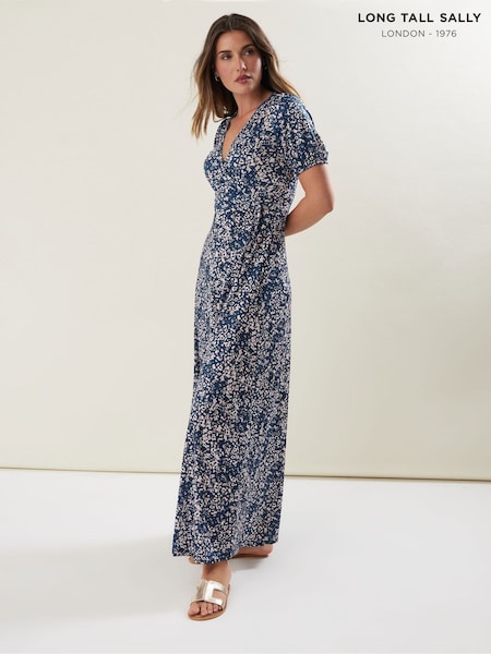 Long Tall Sally Blue Wrap Maxi Dress (W45426) | £39