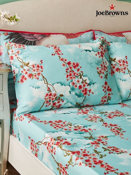Joe Browns Aqua Cherry Blossom 200 Thread Count Pillowcase Pair (W45484) | £20