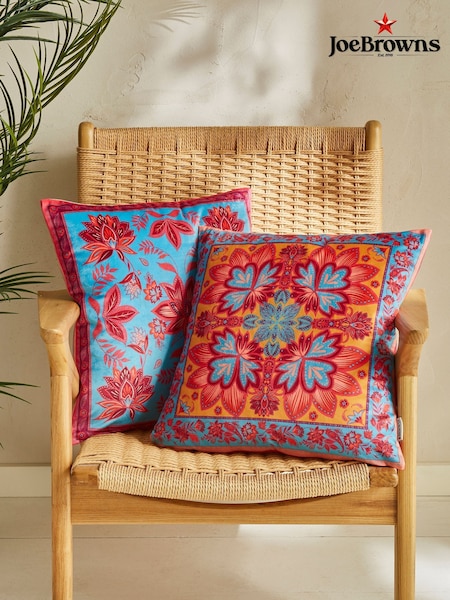 Joe Browns Orange Bespoke Printed Bold Velvet Reversible Cushion (W45487) | £30