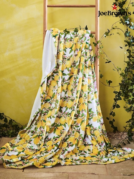 Joe Browns Lemon Yellow Large Floral Fleece Throw (W45489) | £43