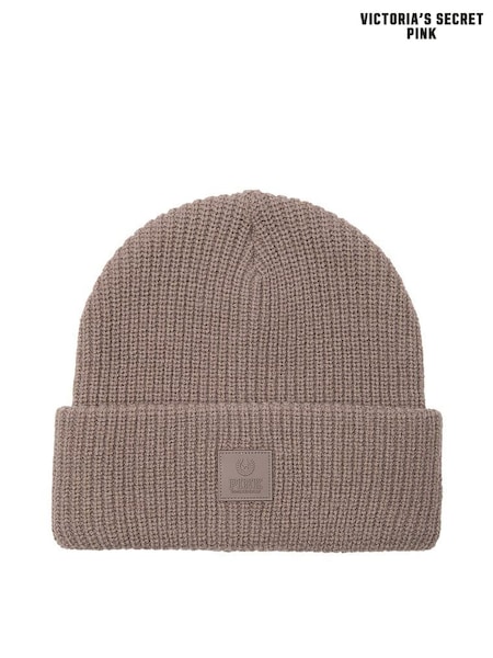 Victoria's Secret PINK Iced Coffee Brown Rib Knit Beanie (W45534) | £16