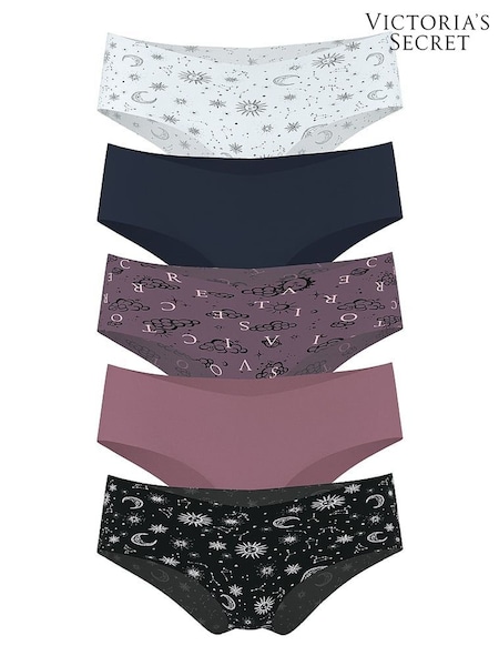 Victoria's Secret White/Blue/Purple/Black Cheeky 5 Pack Knickers (W45571) | £25