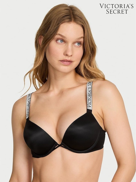Victoria's Secret Black Add 2 Cups Push Up Bombshell Shine Strap Bra (W45572) | £59