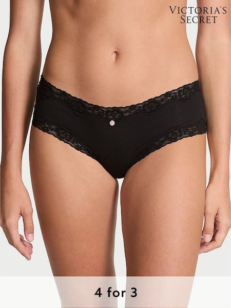 Victoria's Secret Black Cheeky Lace Waist Knickers (W45588) | £9