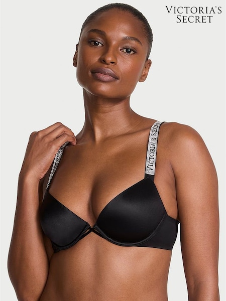 Victoria's Secret Black Lightly Lined Demi Shine Strap Bra (W45592) | £59
