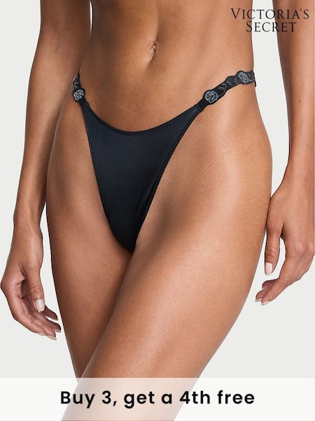 Victoria's Secret Dark Twilight Blue Brazilian Floral Shine Strap (W45620) | £20