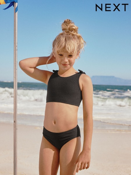 Black Crinkle Bikini (3-16yrs) (W45697) | £13 - £18