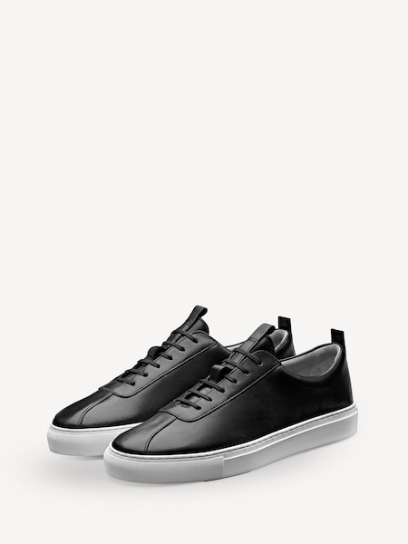 Grenson Black Leather Trainers (W45885) | £195