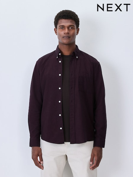 Purple Soft Touch Oxford Long Sleeve Shirt (W45891) | £28