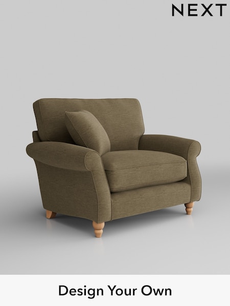 Fine Chenille Easy Clean/Dark Moss Green Ashford Relaxed Sit (W46003) | £1,025