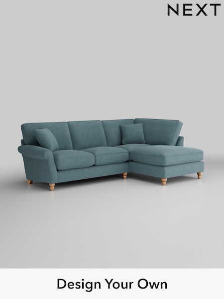 Fine Chenille Easy Clean/Mid Blue Ashford Relaxed Sit (W46009) | £2,075