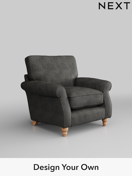 Monza Faux Leather Easy Clean/Dark Grey Ashford Relaxed Sit (W46022) | £925