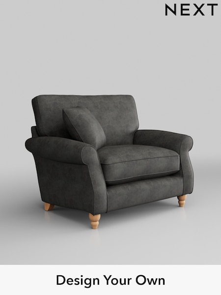 Monza Faux Leather Easy Clean/Dark Grey Ashford Relaxed Sit (W46022) | £1,025
