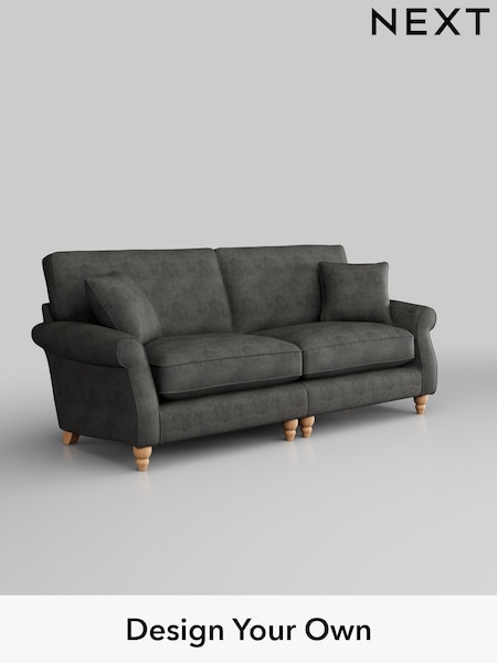 Monza Faux Leather Easy Clean/Dark Grey Ashford Relaxed Sit (W46022) | £1,525