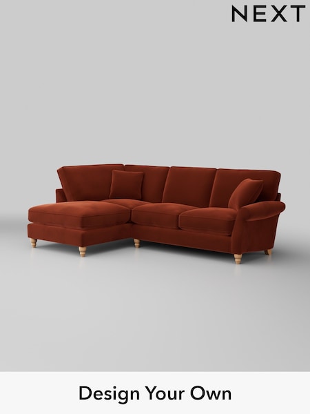 Plush Velvet Easy Clean/Ginger Orange Ashford Relaxed Sit (W46039) | £2,075