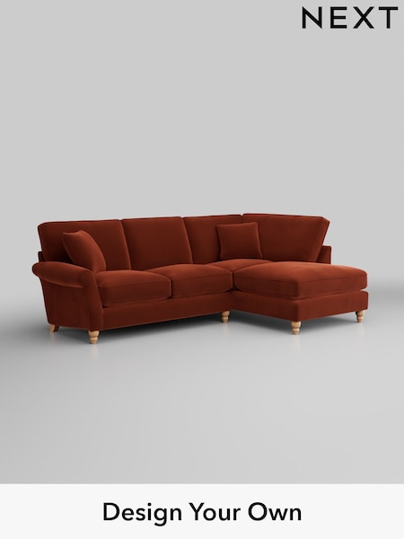 Plush Velvet Easy Clean/Ginger Orange Ashford Relaxed Sit (W46039) | £2,075