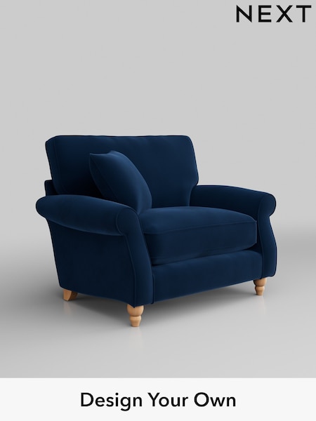 Plush Velvet Easy Clean/Navy Blue Ashford Relaxed Sit (W46045) | £1,025