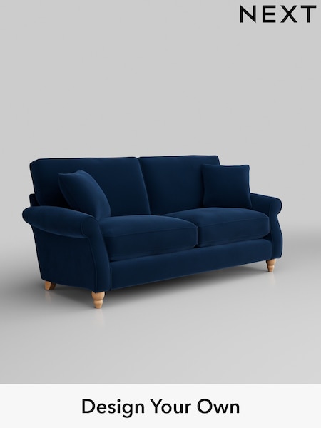 Plush Velvet Easy Clean/Navy Blue Ashford Relaxed Sit (W46045) | £1,425