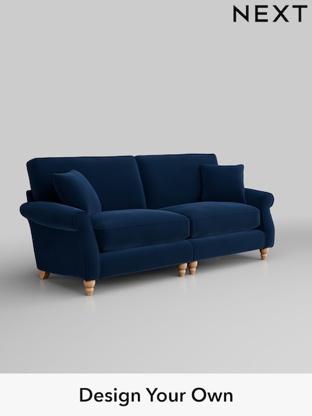 Plush Velvet Easy Clean/Navy Blue Ashford Relaxed Sit (W46045) | £1,525