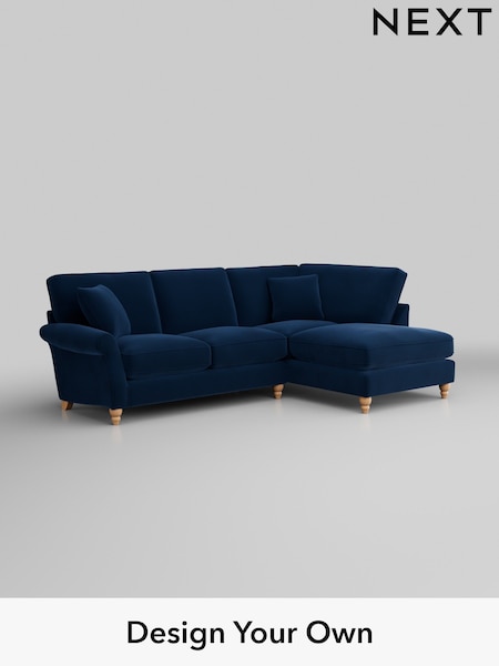 Plush Velvet Easy Clean/Navy Blue Ashford Relaxed Sit (W46045) | £2,075