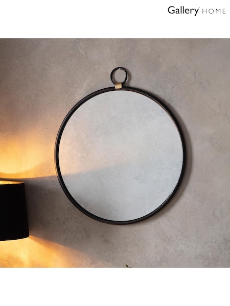 Gallery Home Black Baystone Round Mirror (W46102) | £65