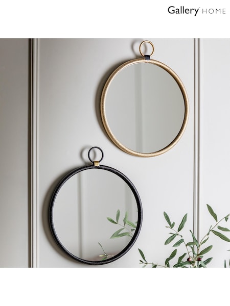 Gallery Home Black Baystone Round Mirror (W46120) | £45