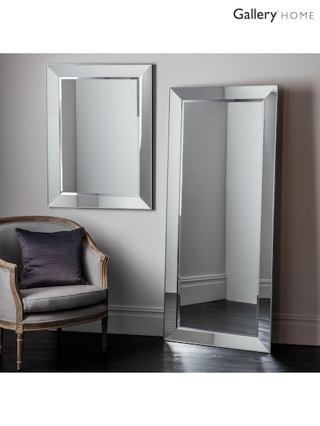 Gallery Home Silver Bertano Rectangle Mirror (W46123) | £144