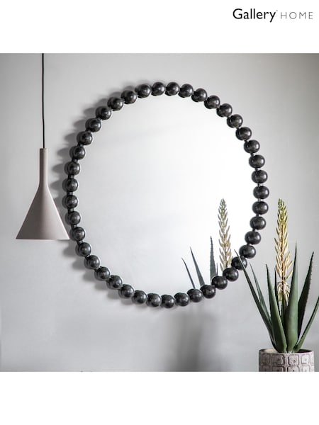 Gallery Home Black Cerone Round Mirror (W46134) | £144