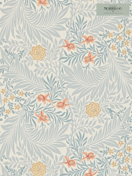 Morris & Co Larkspur Slate Russet Morris Friends A4 Wallpaper Sample (W46175) | £1