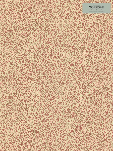 Morris & Co Standen Beige Brick Red Friends A4 Sample Wallpaper (W46190) | £1