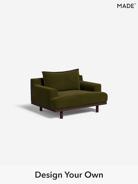 Matt Velvet Easy Clean/Deep Olive Green Turin By Made (W46341) | £799