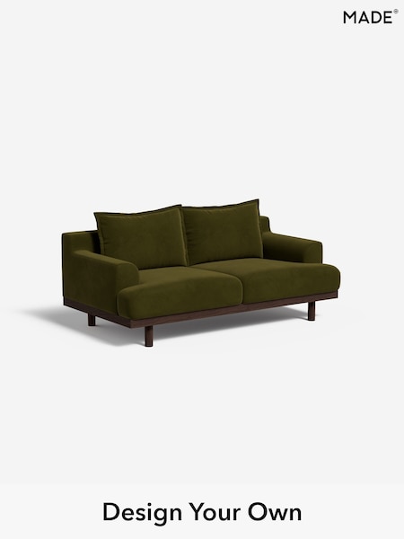 Matt Velvet Easy Clean/Deep Olive Green Turin By Made (W46341) | £1,150