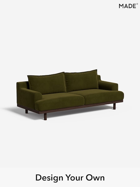 Matt Velvet Easy Clean/Deep Olive Green Turin By Made (W46341) | £1,250
