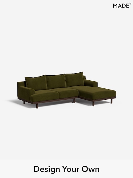 Matt Velvet Easy Clean/Deep Olive Green Turin By Made (W46341) | £1,999